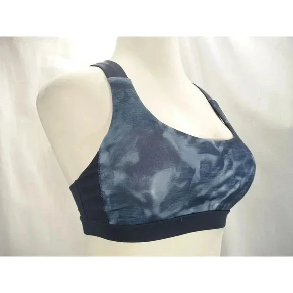 Everlast Cross Back Wire Free Sports Bra MEDIUM Navy Blazer Blue Tie-Dye NEW WIT - Picture 2 of 4